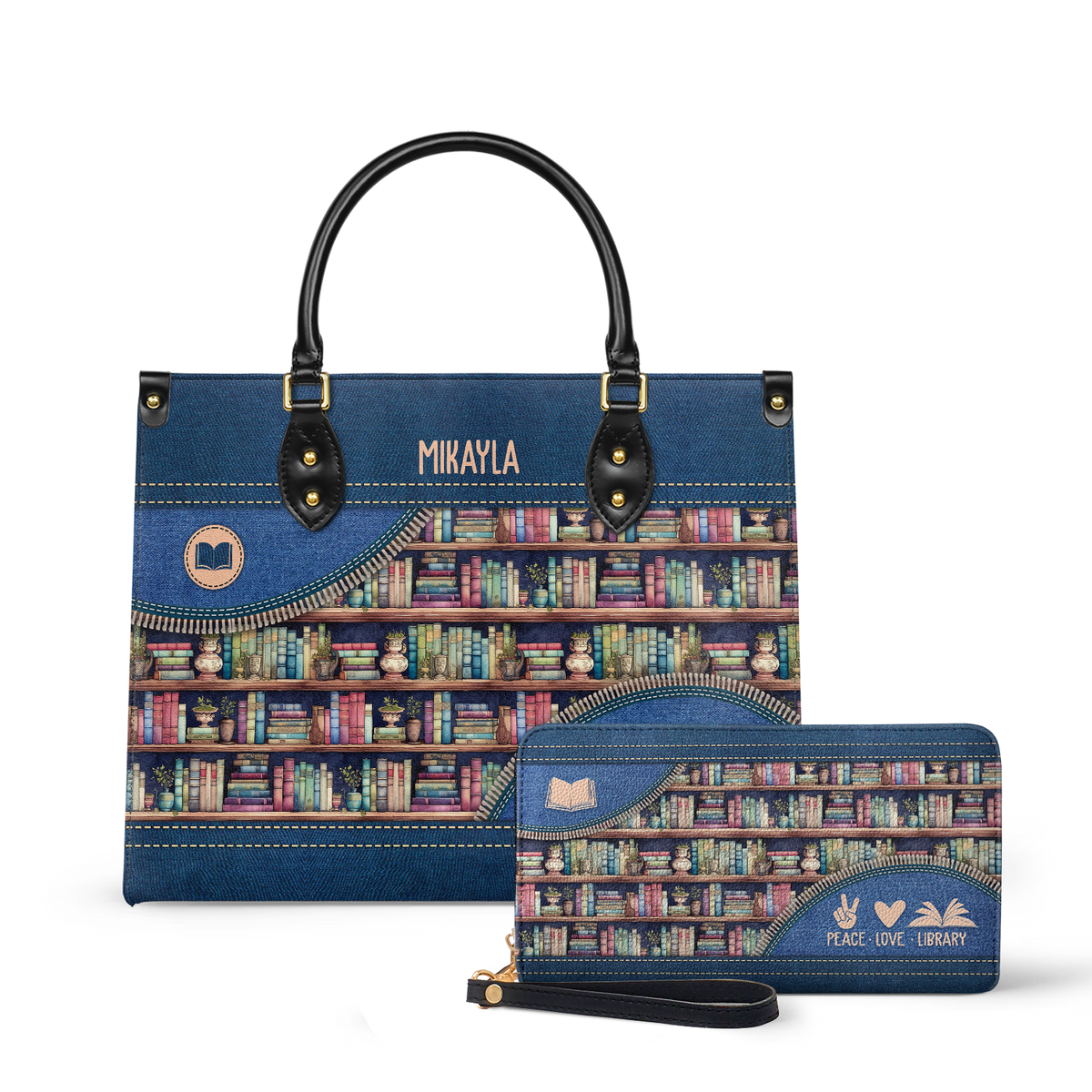 Peace Love Library HHRZ03087524MH Leather Bag