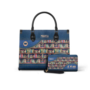 Black Interior -  Peace Love Library HHRZ03087524MH Leather Bag