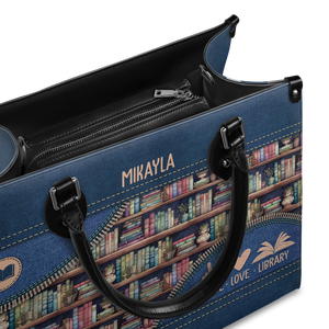 Black Interior -  Peace Love Library HHRZ03087524MH Leather Bag