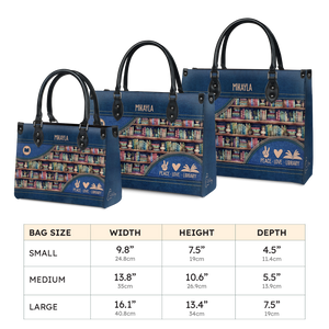 Black Interior -  Peace Love Library HHRZ03087524MH Leather Bag