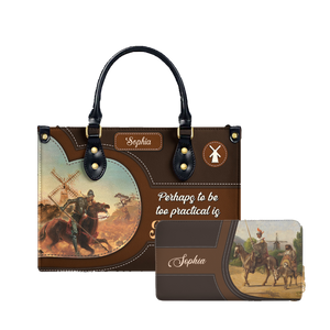 Perhaps To Be Too Practical Is Madness leather bag and matching zip around wallet