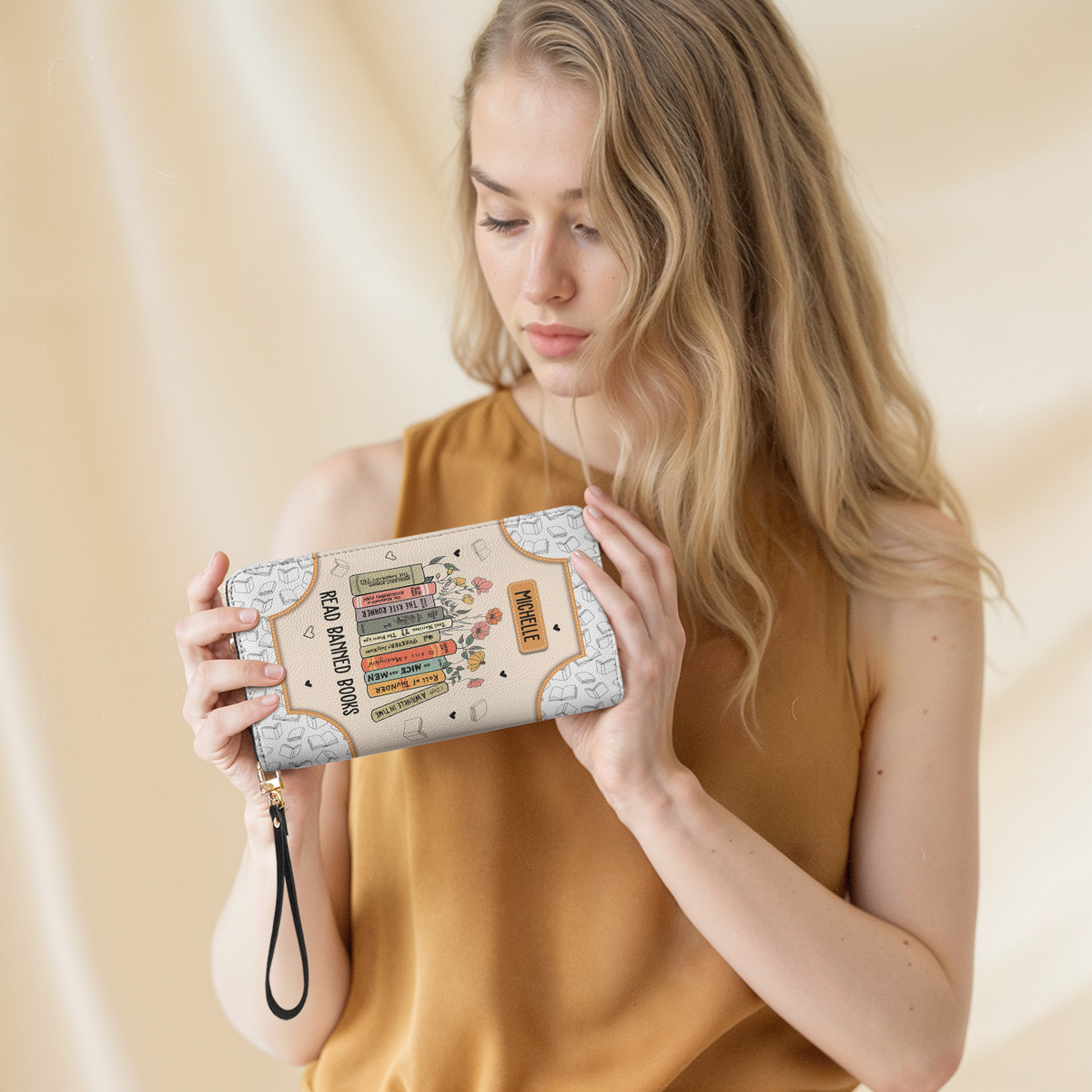 Read Banned Books NNRZ05081577TX Zip Around Leather Wallet