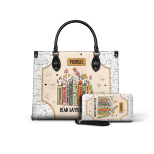 Black Interior -  Read Banned Books HHRZ03085900VY Leather Bag