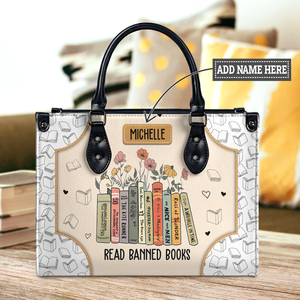 Black Interior -  Read Banned Books HHRZ03085900VY Leather Bag