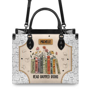 Black Interior -  Read Banned Books HHRZ03085900VY Leather Bag