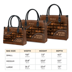 Black Interior -  Read Book Be Happy DNRZ1702002A Leather Bag