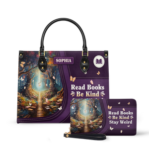 Read Books Be Kind Stay Weird HTRZ20118592CZ Leather Bag