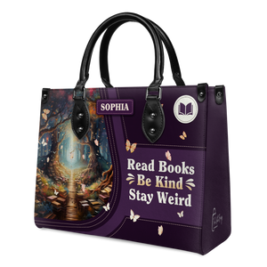 Black Interior -  Read Books Be Kind Stay Weird HTRZ20118592CZ Leather Bag