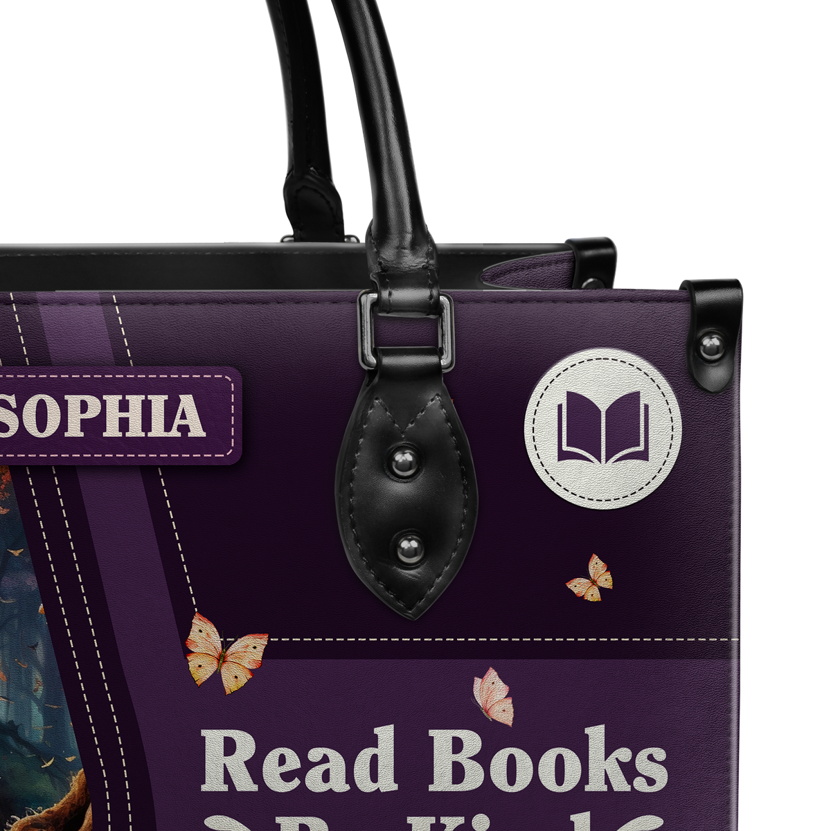 Black Interior -  Read Books Be Kind Stay Weird HTRZ20118592CZ Leather Bag
