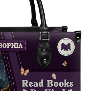 Black Interior -  Read Books Be Kind Stay Weird HTRZ20118592CZ Leather Bag
