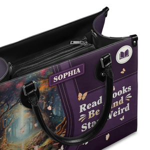 Black Interior -  Read Books Be Kind Stay Weird HTRZ20118592CZ Leather Bag