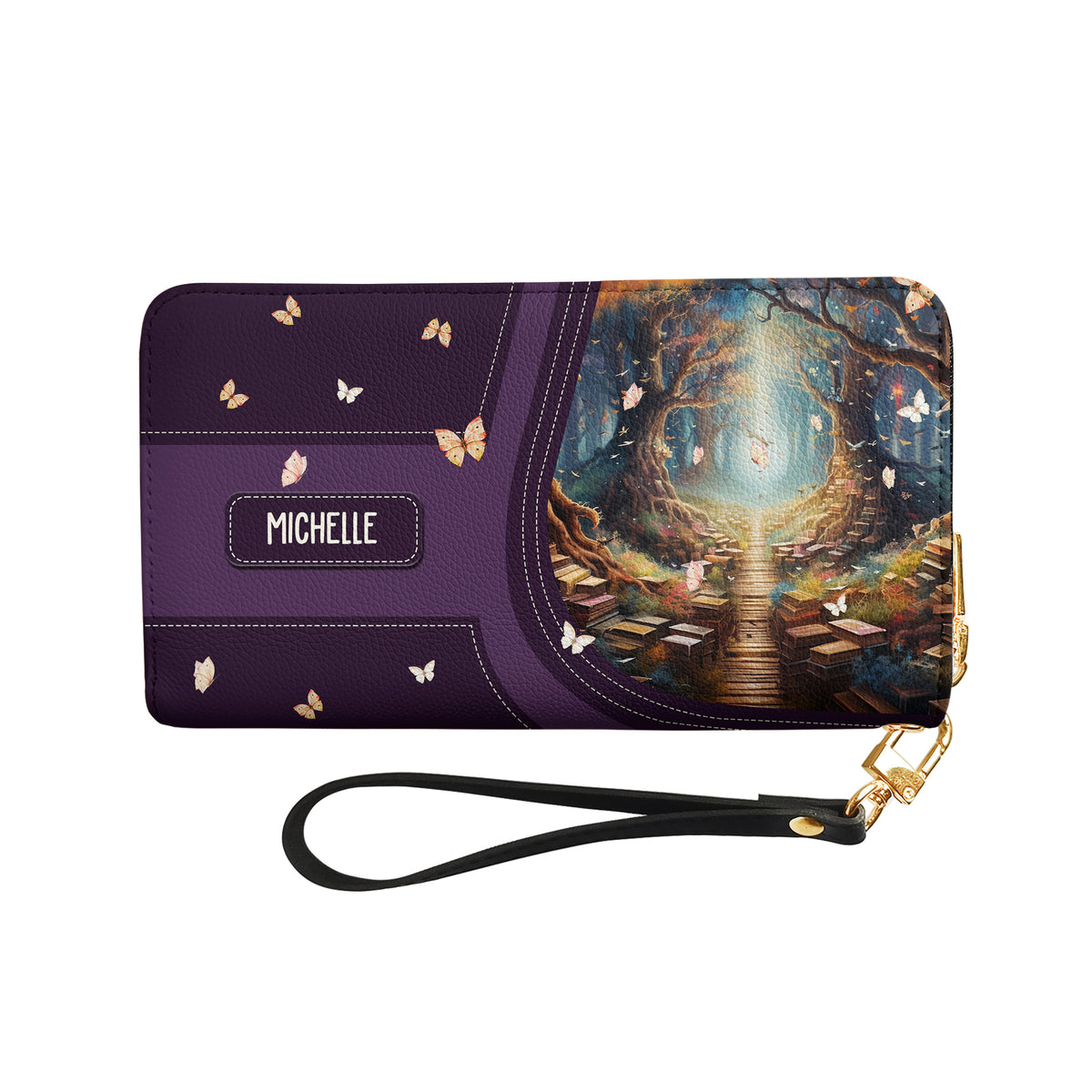 Read Books Be Kind Stay Weird HHRZ17013779RN Zip Around Leather Wallet