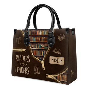 Black Interior -  Readers Are Leaders HHRZ17015137IQ Leather Bag