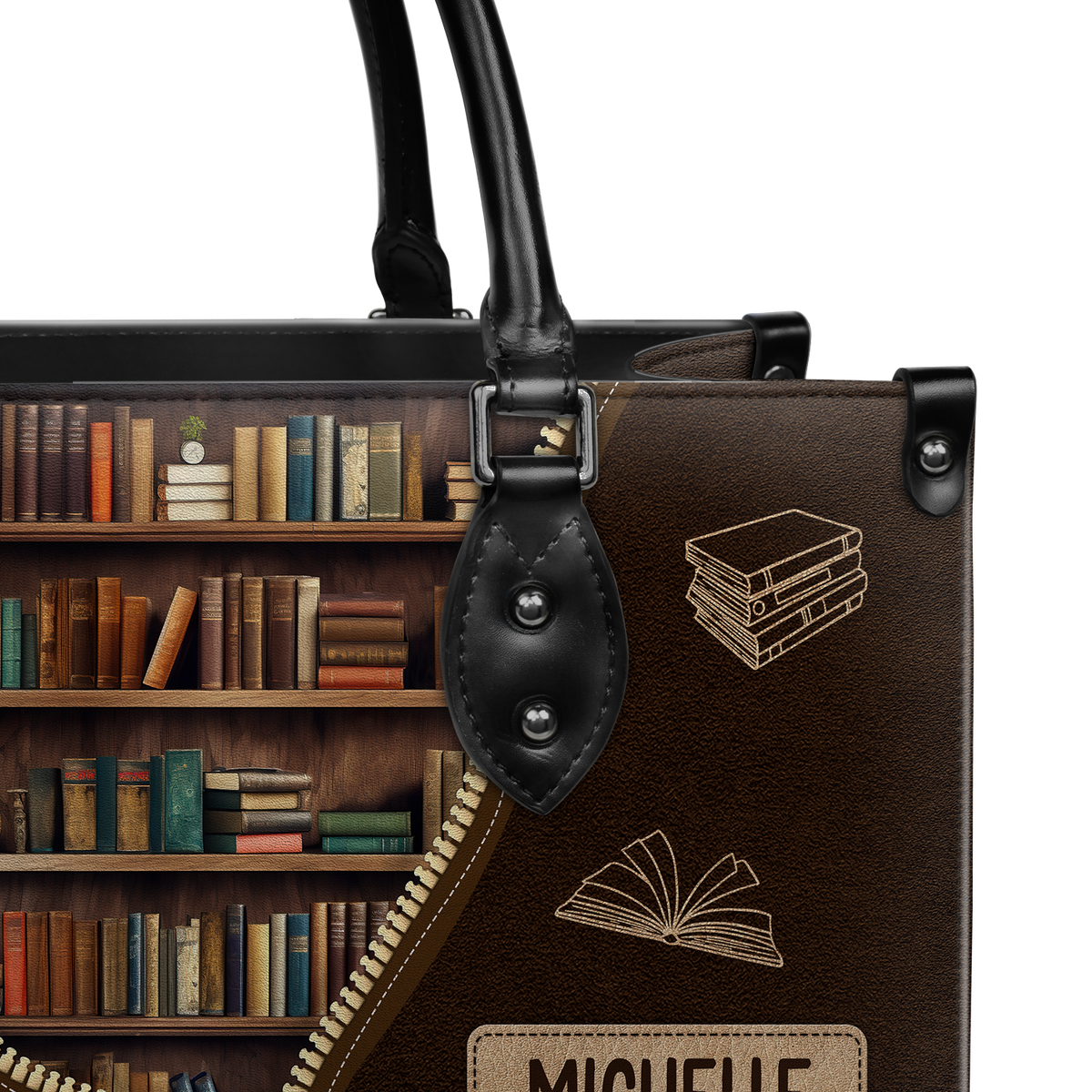 Black Interior -  Readers Are Leaders HHRZ17015137IQ Leather Bag
