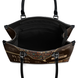 Black Interior -  Readers Are Leaders HHRZ17015137IQ Leather Bag