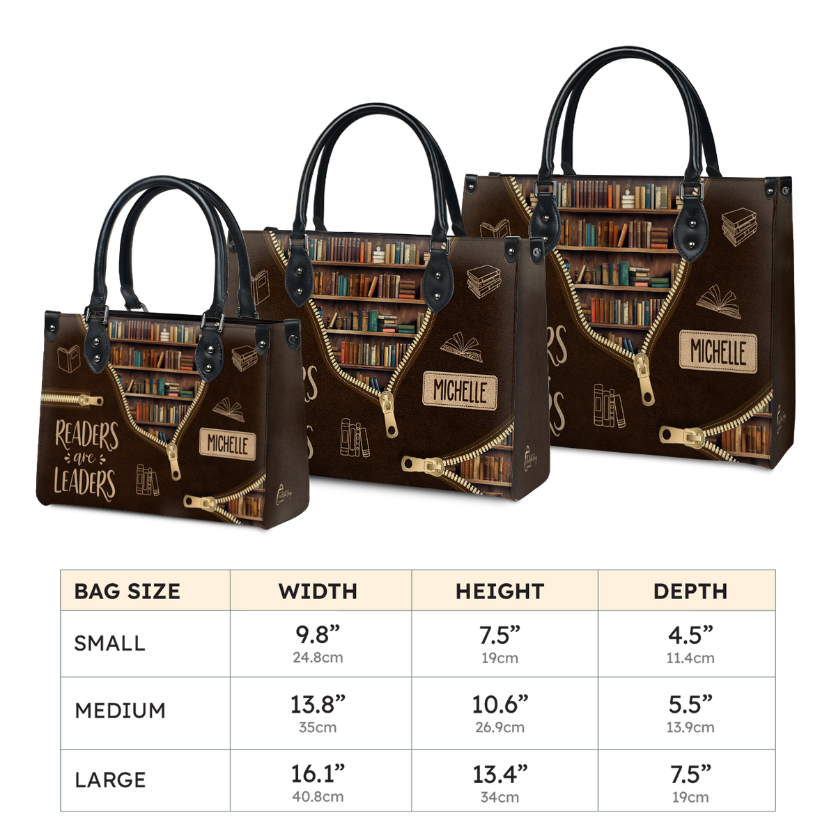 Black Interior -  Readers Are Leaders HHRZ17015137IQ Leather Bag