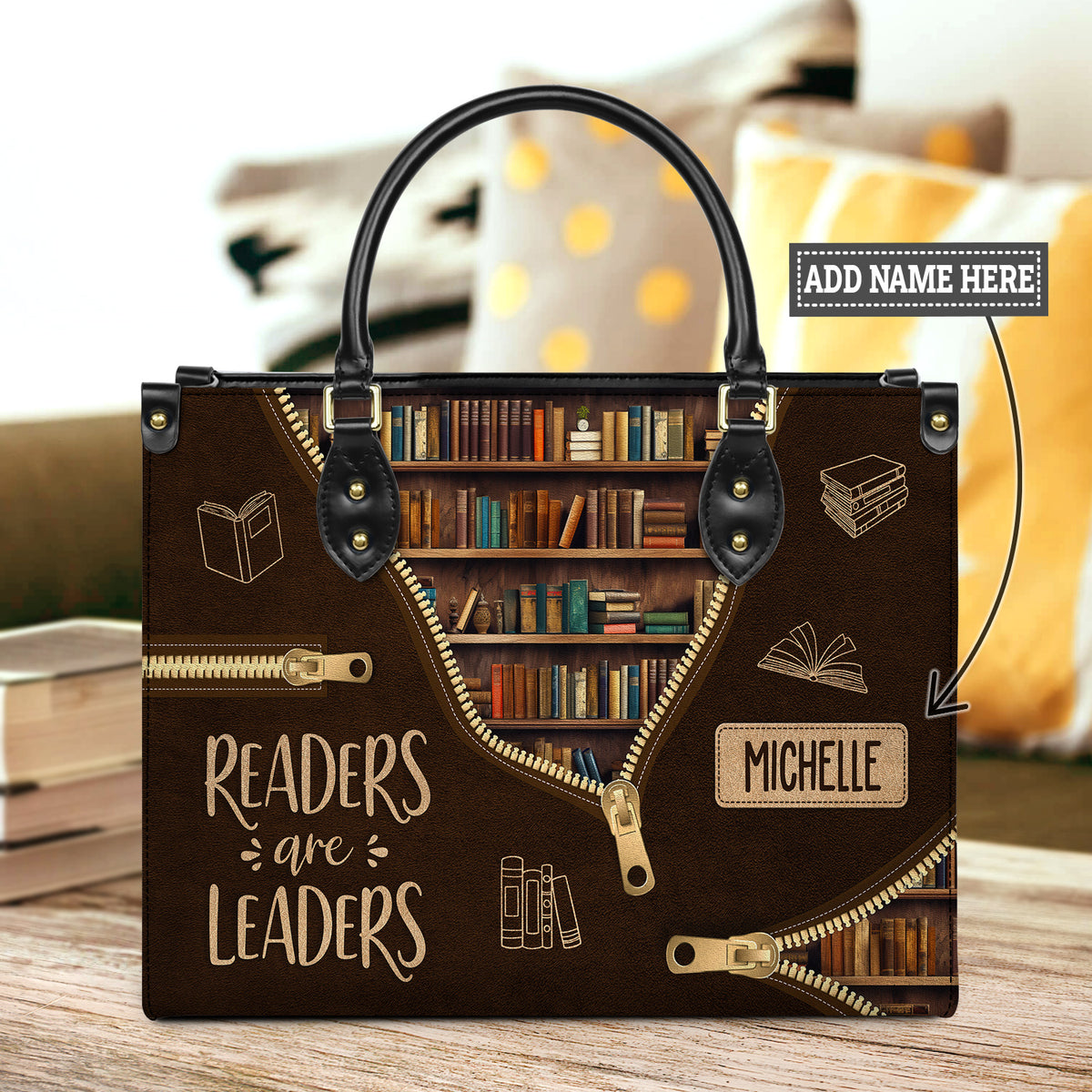 Readers Are Leaders HHRZ17015137IQ Leather Bag