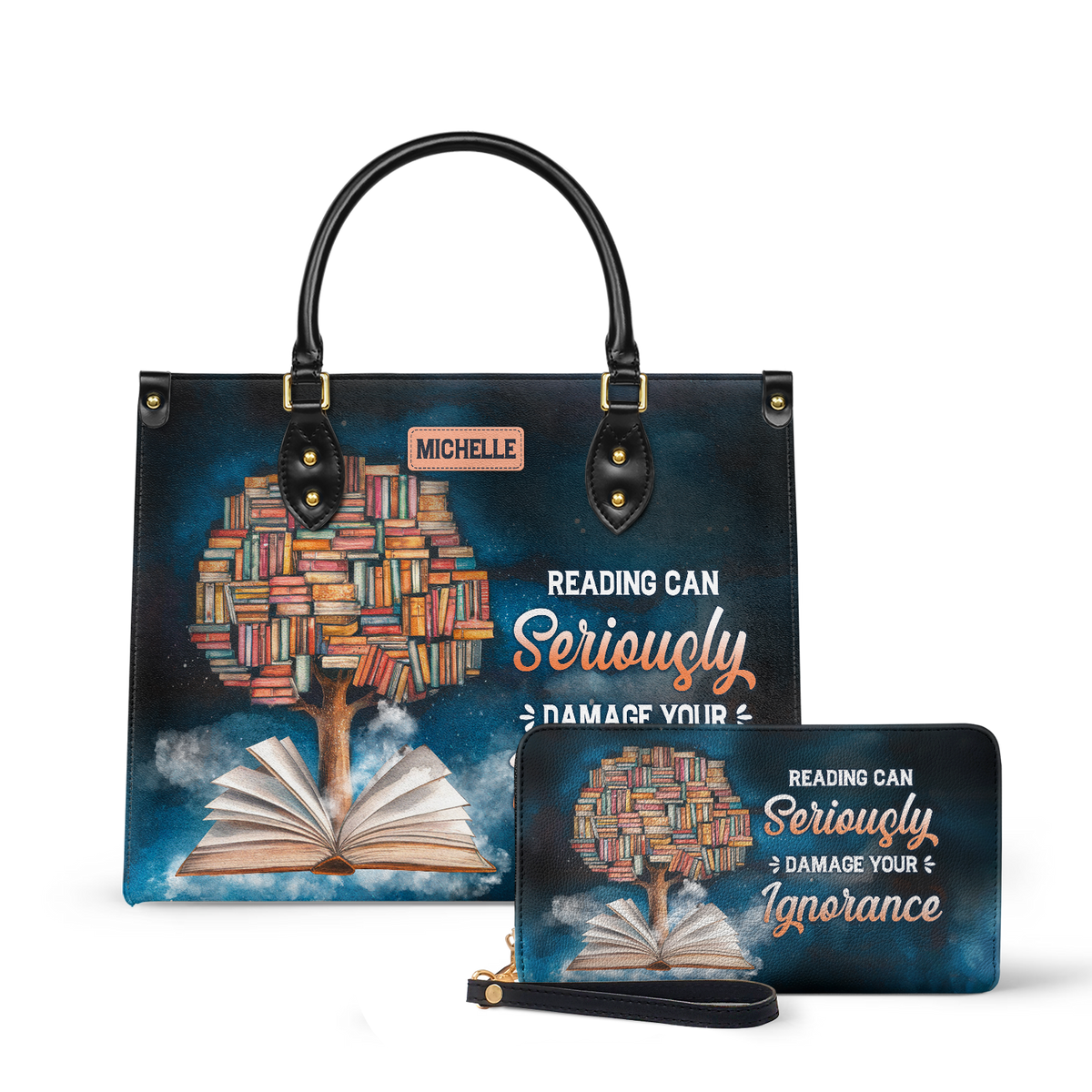 Reading Can Seriously Damage Your Ignorance HHRZ25103508EQ Leather Bag