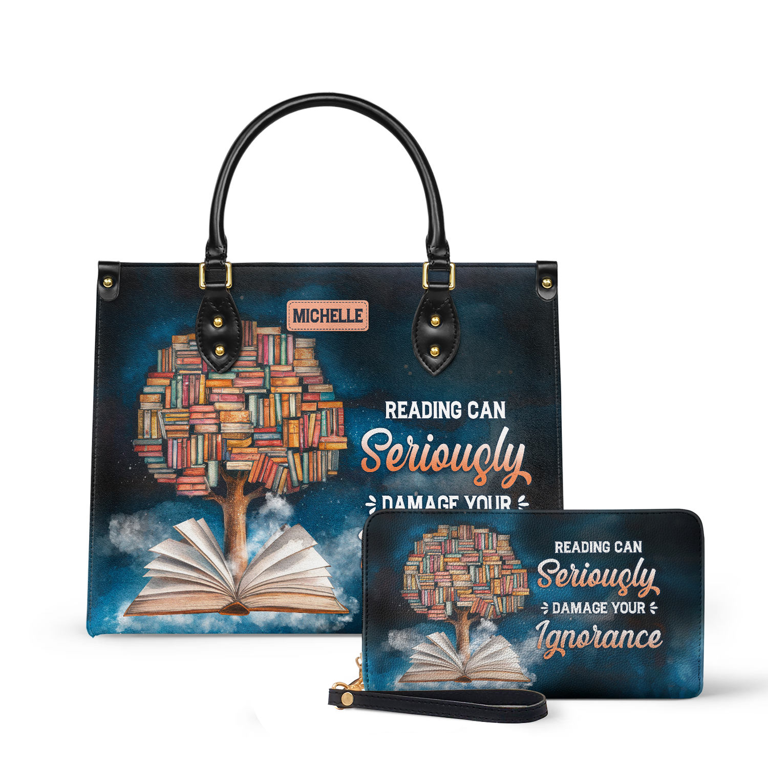 Reading Can Seriously Damage Your Ignorance HHRZ25103508EQ Leather Bag