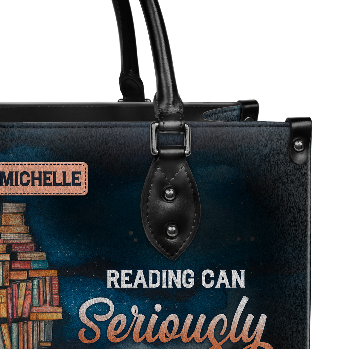 Black Interior -  Reading Can Seriously Damage Your Ignorance HHRZ25103508EQ Leather Bag