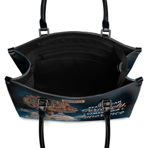 Black Interior -  Reading Can Seriously Damage Your Ignorance HHRZ25103508EQ Leather Bag