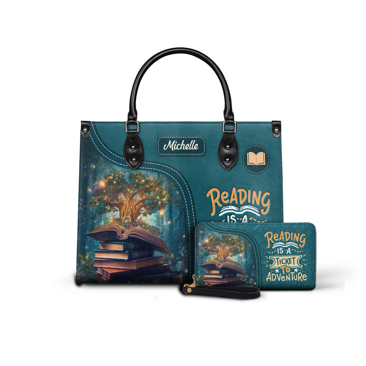 Black Interior -  Reading Is A Ticket To Adventure HHRZ03089833KD Leather Bag