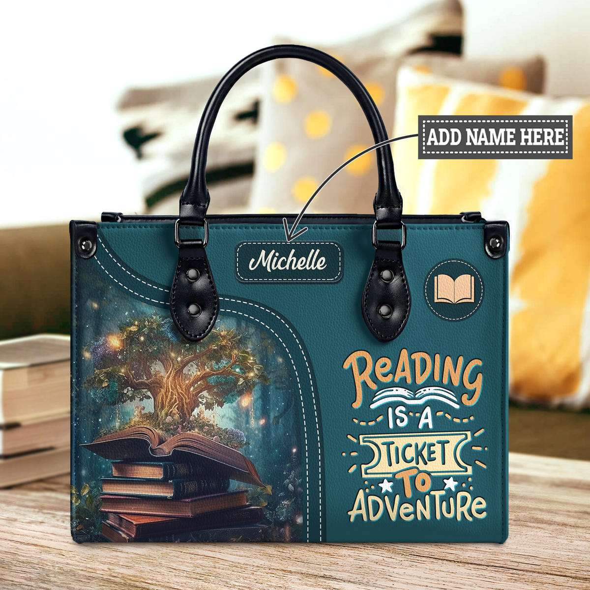 Black Interior -  Reading Is A Ticket To Adventure HHRZ03089833KD Leather Bag