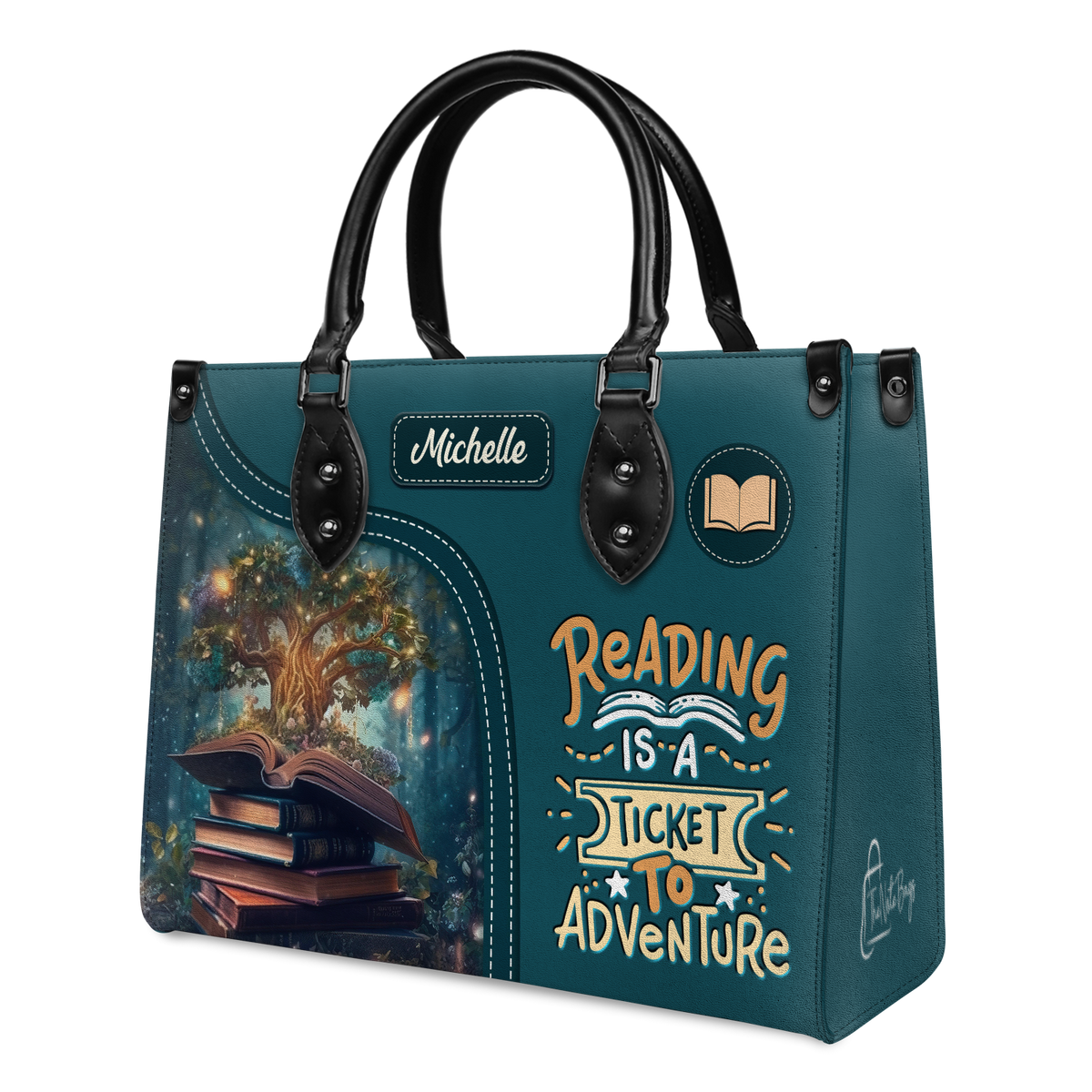 Black Interior -  Reading Is A Ticket To Adventure HHRZ03089833KD Leather Bag