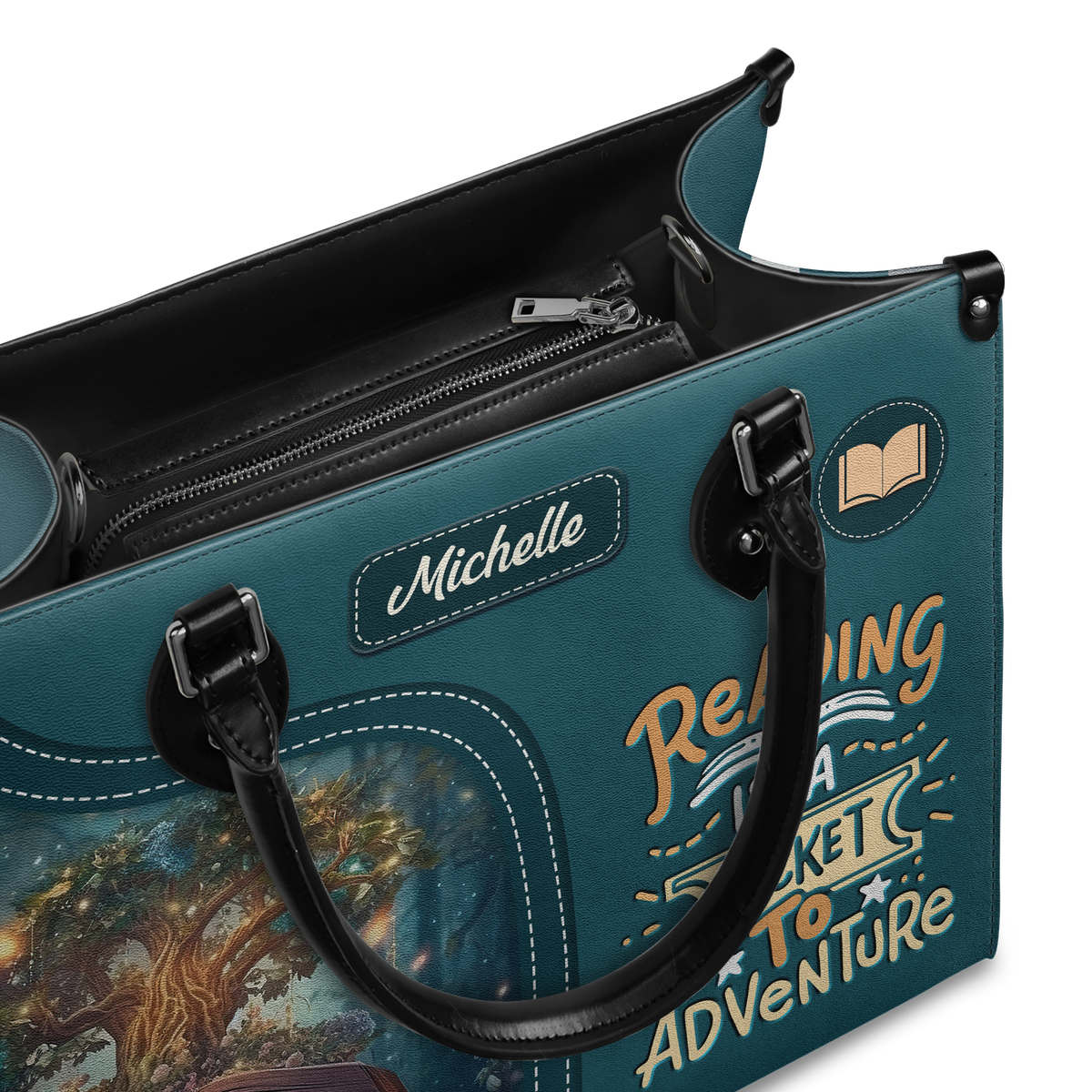 Black Interior -  Reading Is A Ticket To Adventure HHRZ03089833KD Leather Bag