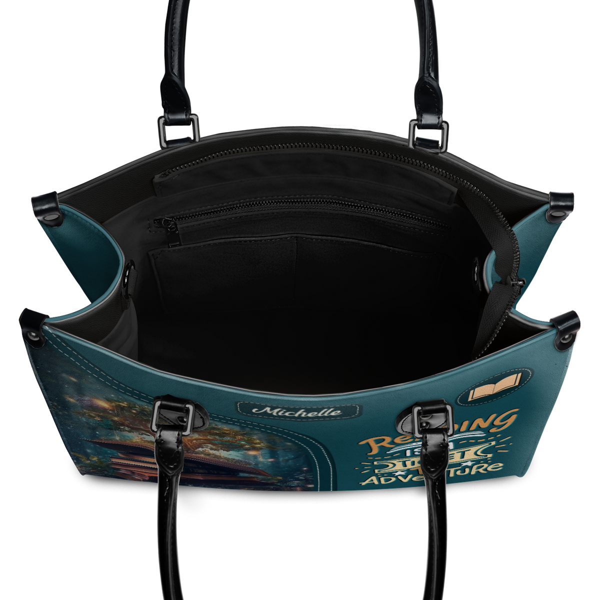 Black Interior -  Reading Is A Ticket To Adventure HHRZ03089833KD Leather Bag