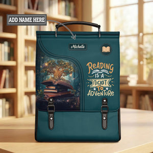 Reading Is A Ticket To Adventure NNRZ12016314PX Leather Backpack