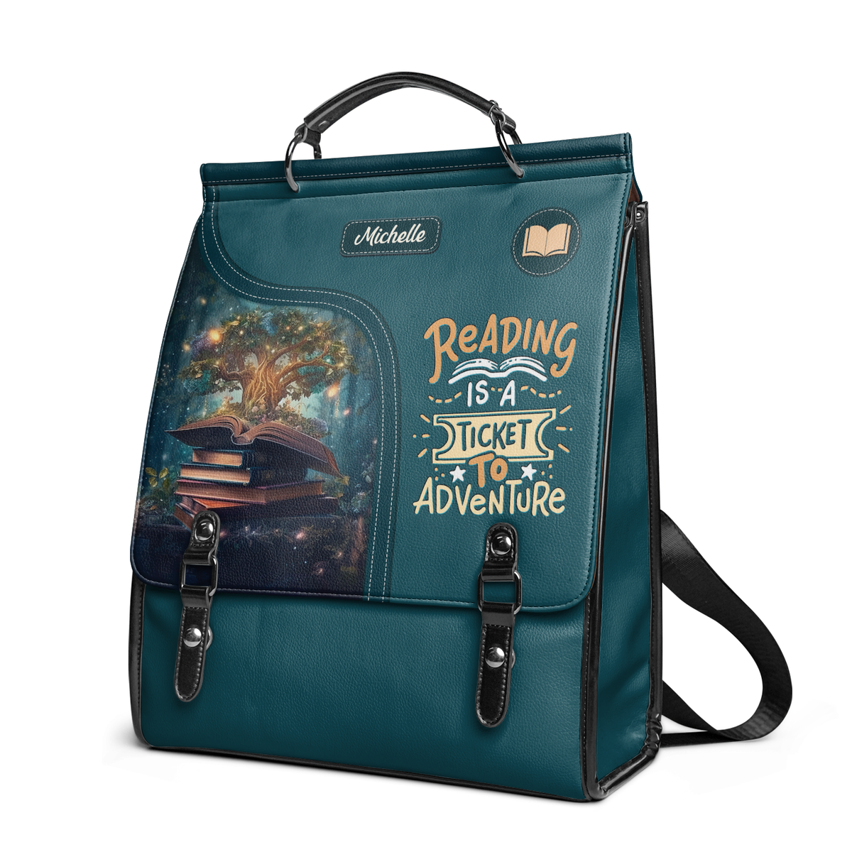 Reading Is A Ticket To Adventure NNRZ12016314PX Leather Backpack