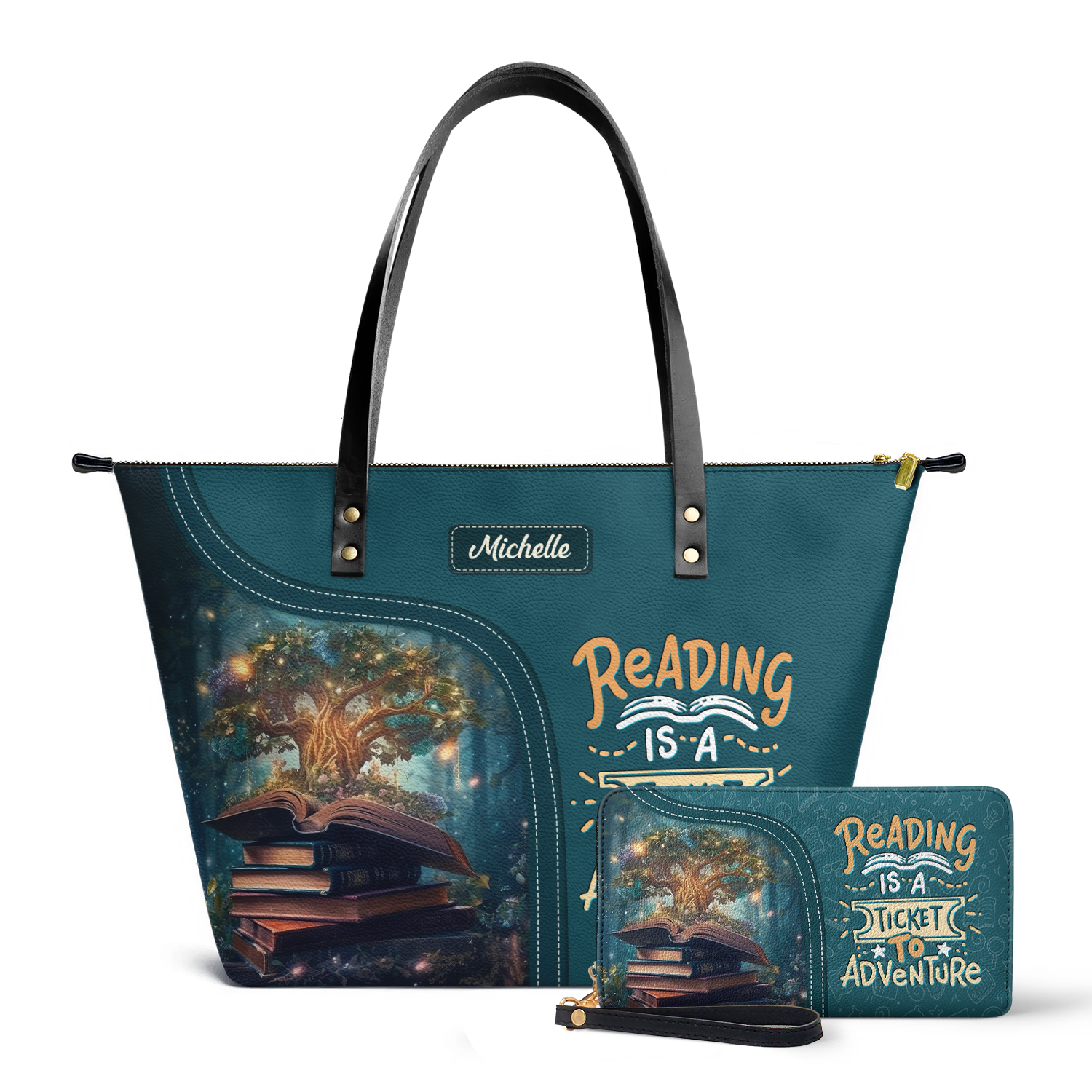 Reading Is A Ticket To Adventure TTRZ28104778EL Leather Tote Bag