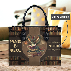 Black Interior -  Reading Is Magical HTRZ02046467RY Leather Bag