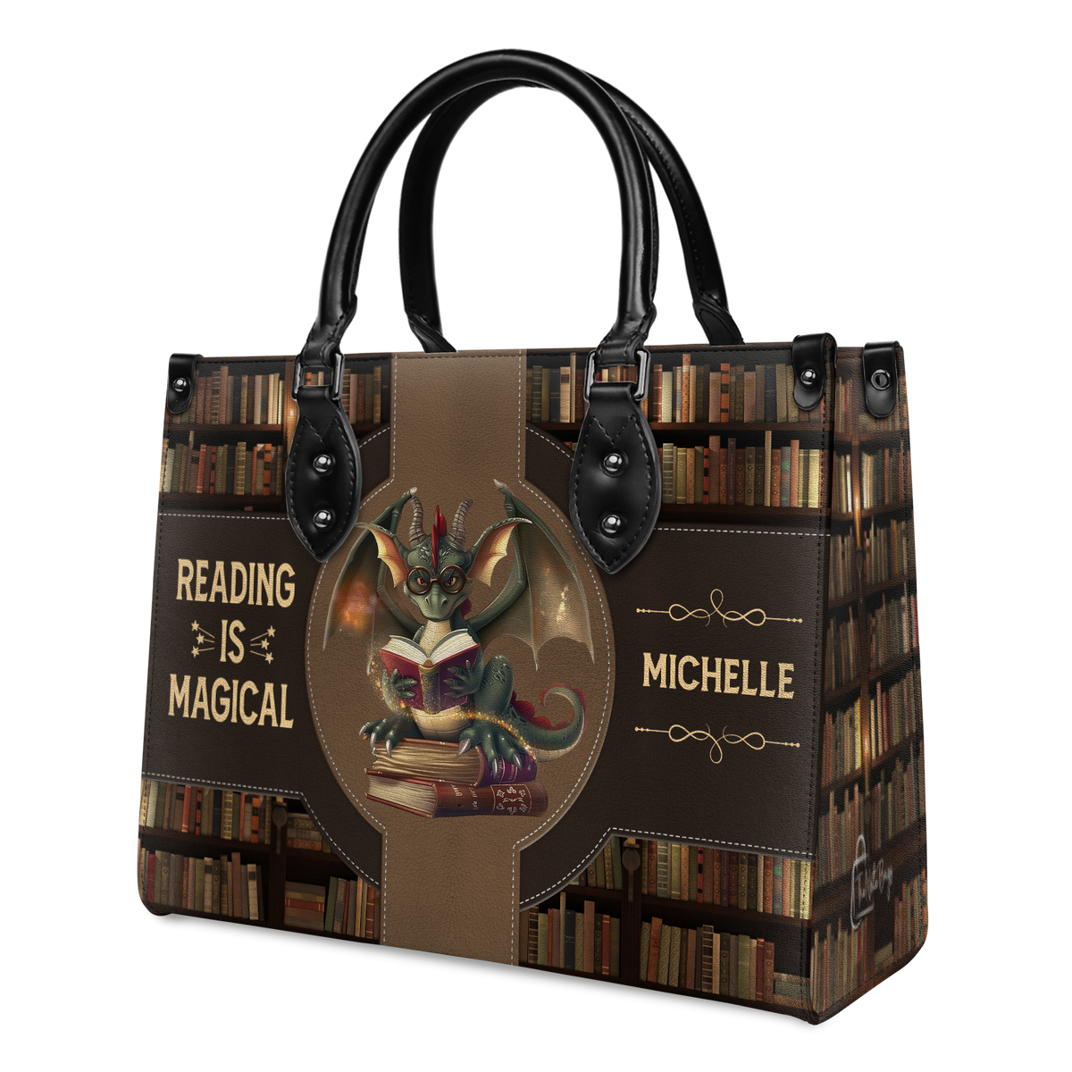Black Interior -  Reading Is Magical HTRZ02046467RY Leather Bag