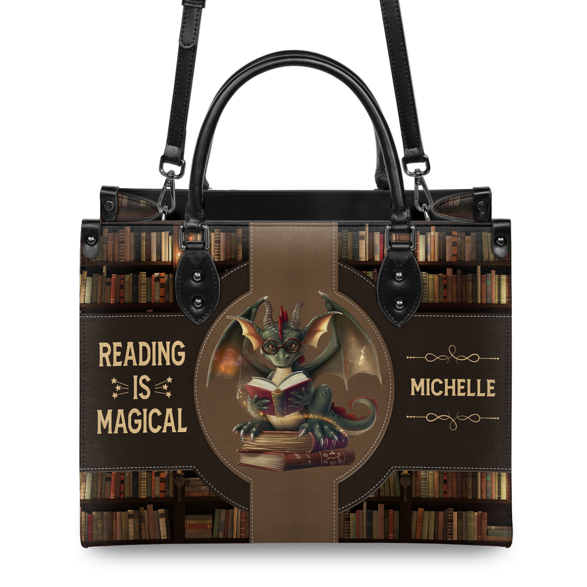 Black Interior -  Reading Is Magical HTRZ02046467RY Leather Bag