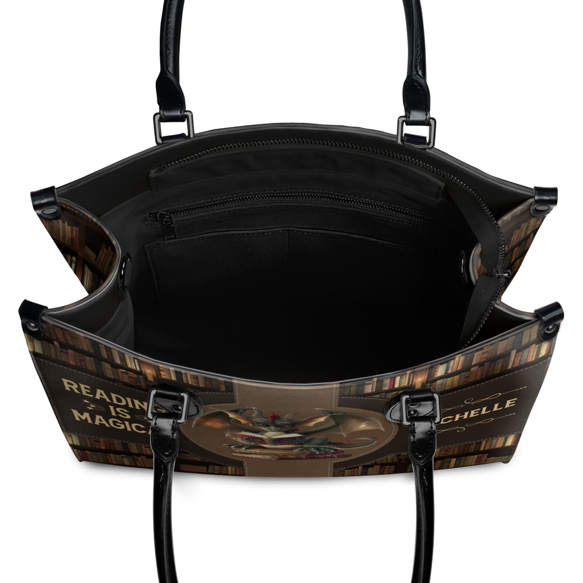 Black Interior -  Reading Is Magical HTRZ02046467RY Leather Bag
