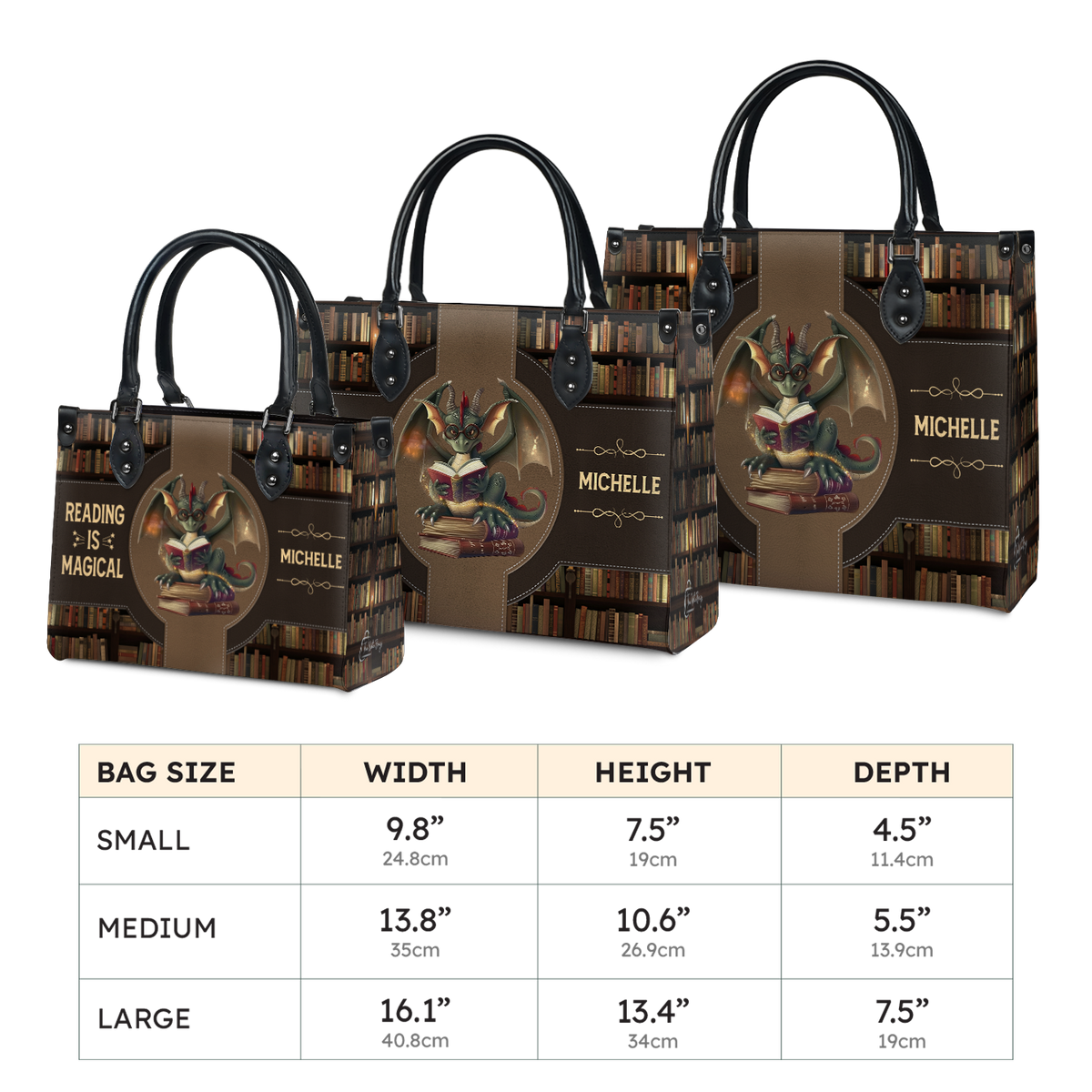 Black Interior -  Reading Is Magical HTRZ02046467RY Leather Bag