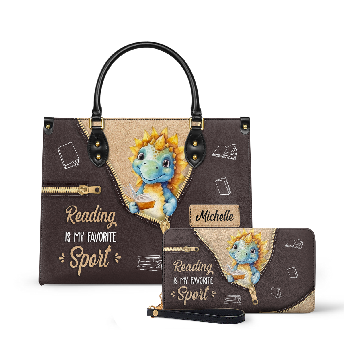 Reading Is My Favorite Sport HHRZ03080525NW Leather Bag