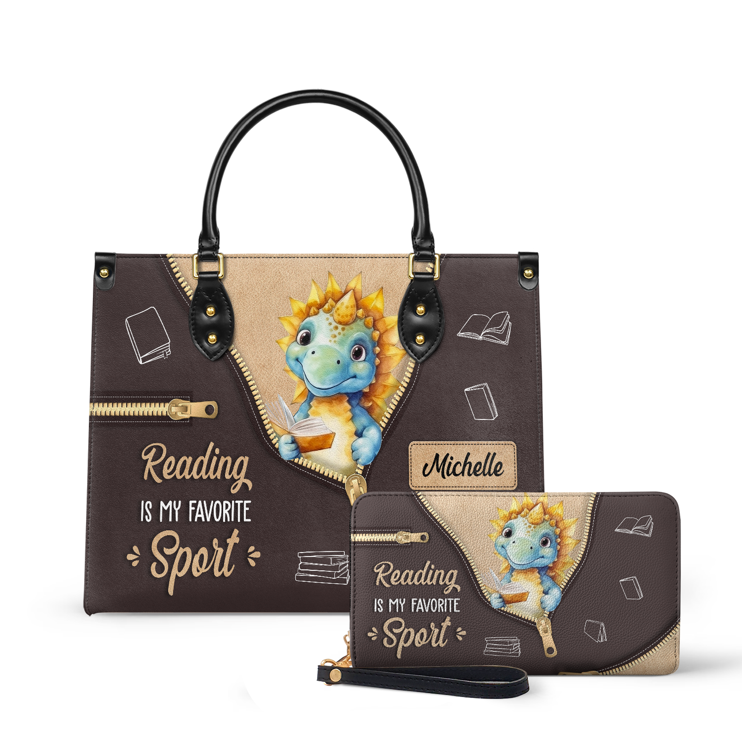 Reading Is My Favorite Sport HHRZ03080525NW Leather Bag