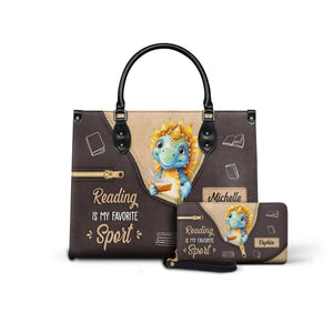 Black Interior -  Reading Is My Favorite Sport HHRZ03080525NW Leather Bag