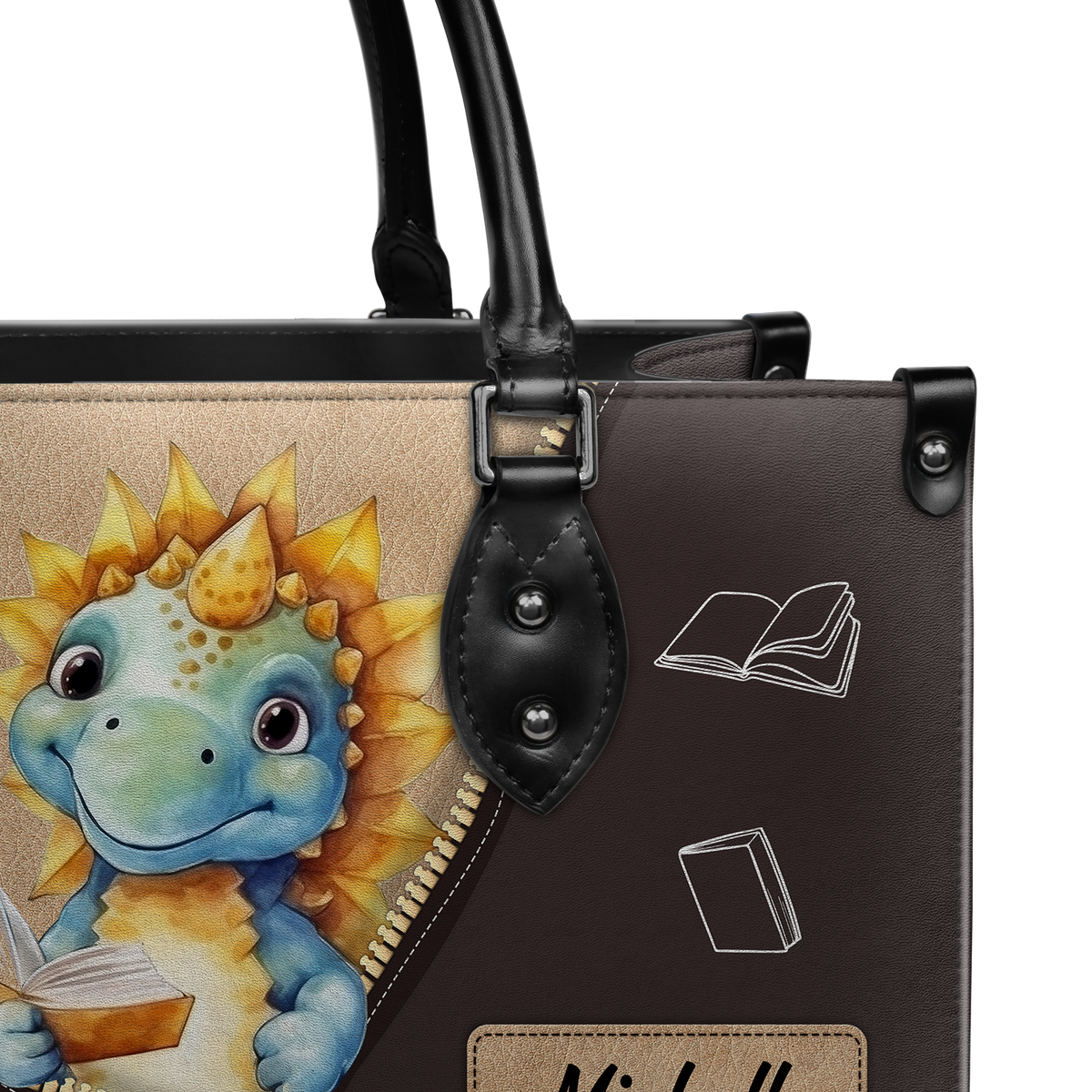 Black Interior -  Reading Is My Favorite Sport HHRZ03080525NW Leather Bag
