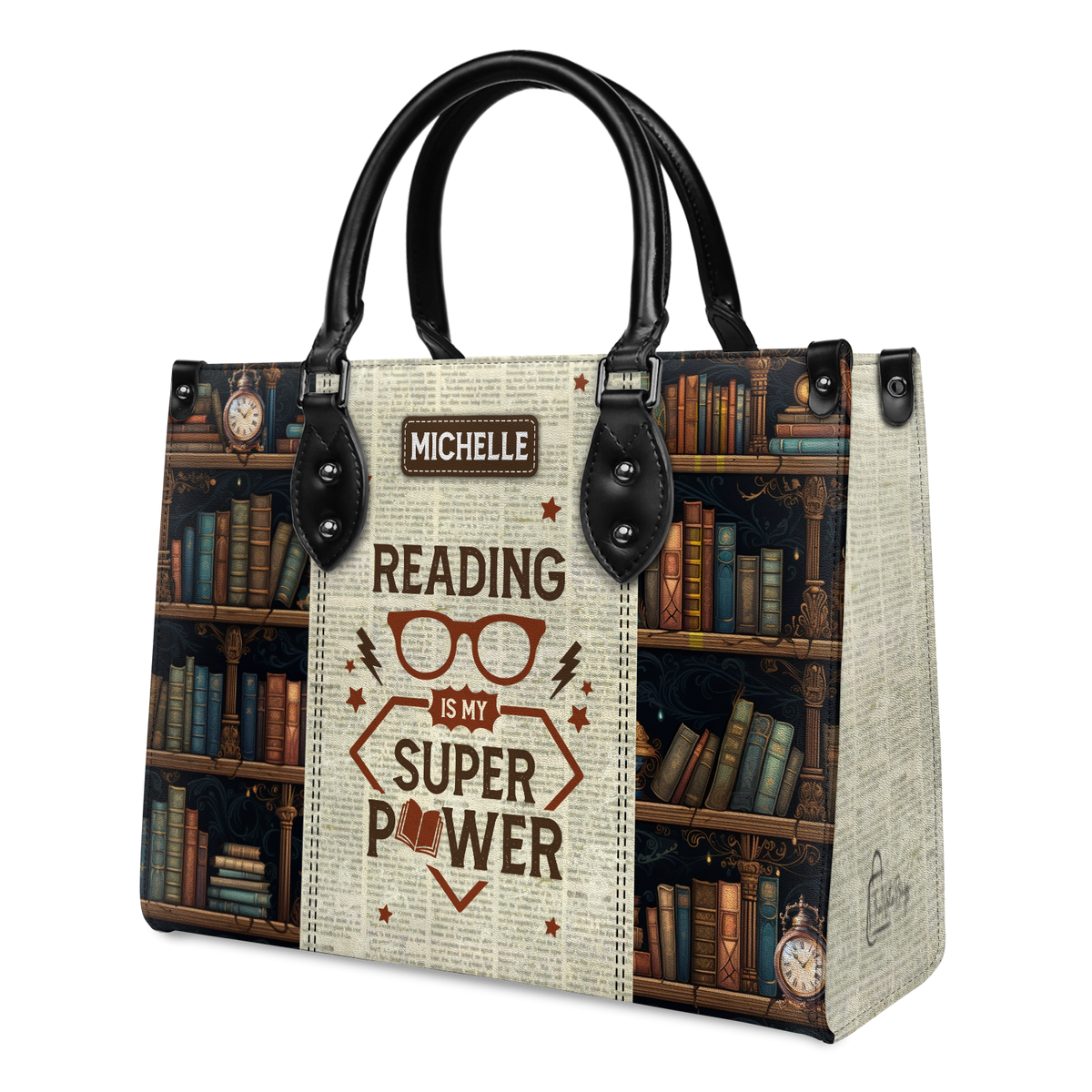 Black Interior -  Reading Is My Superpower HTRZ20112276FL Leather Bag