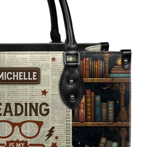 Black Interior -  Reading Is My Superpower HTRZ20112276FL Leather Bag