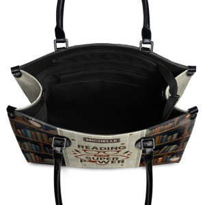 Black Interior -  Reading Is My Superpower HTRZ20112276FL Leather Bag