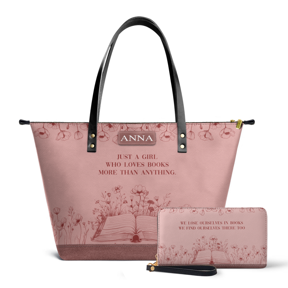 Custom Quote Minimalist TTRZ30101353QQ Leather Tote Bag