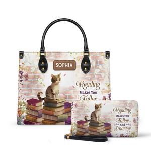 Reading Makes You Taller And Smarter NQAY1802002A Leather Bag