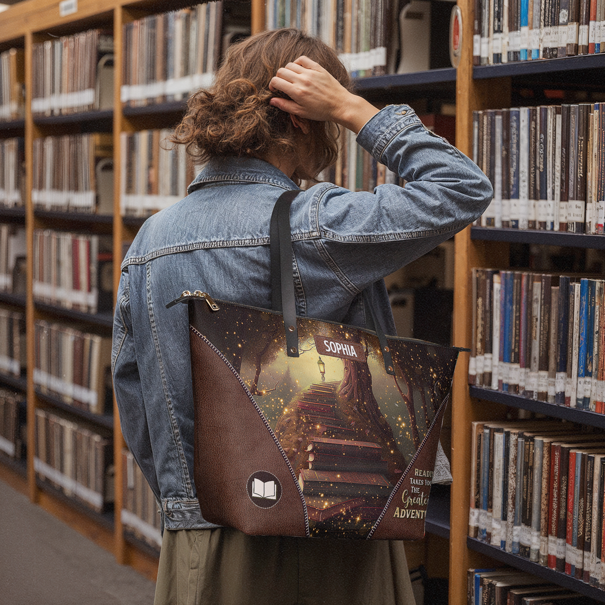 Reading Takes You On The Greatest Adventure TTRZ28106179BY Leather Tote Bag