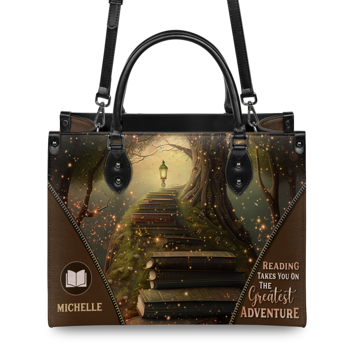 Black Interior -  Reading Takes You On The Greatest Adventure HHAY1802003A Leather Bag
