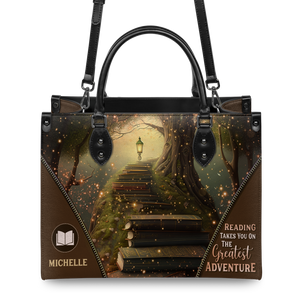 Black Interior -  Reading Takes You On The Greatest Adventure HHAY1802003A Leather Bag
